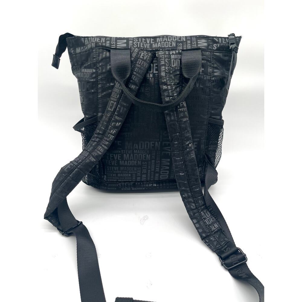 Steve Madden Nylon Logo Backpack and Tote, Black - Picture 4 of 8